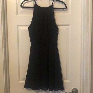 Black flowy mini dress